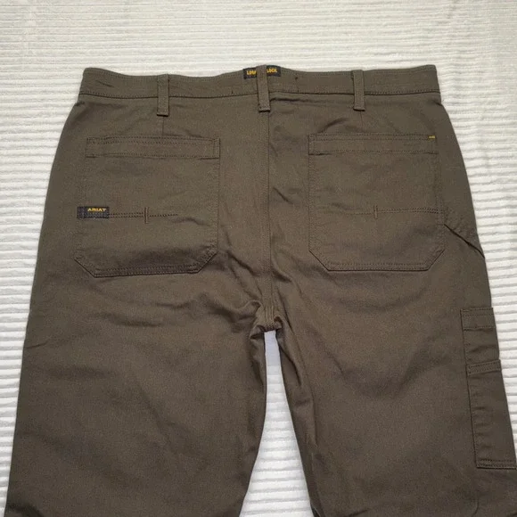 Ariat Rebar M5 Washed Twill Dungaree Work Pants Men 38x36 Straight Leg Brown - Picture 8 of 10